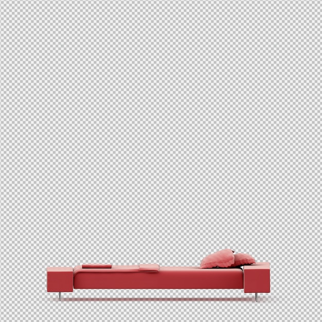 Isometrische bed 3d render
