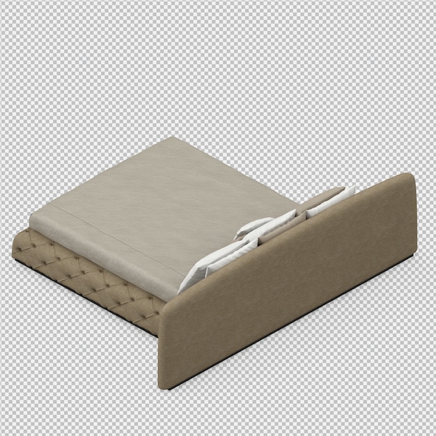 Isometrische bed 3d render