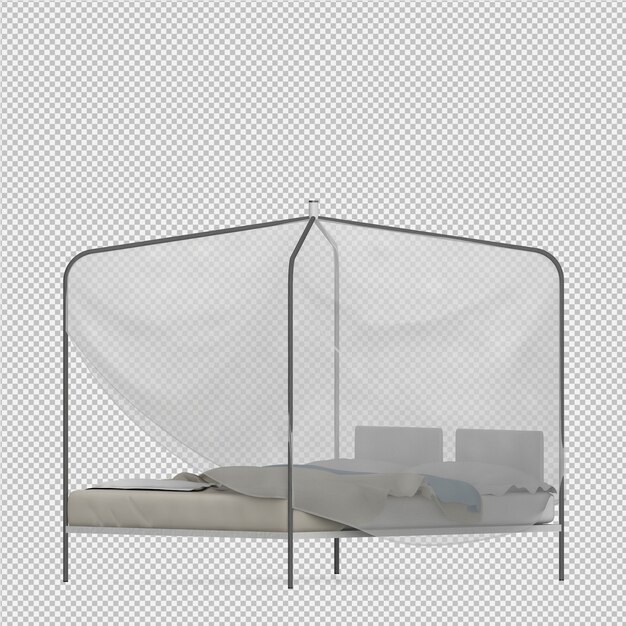 Isometrische bed 3d render