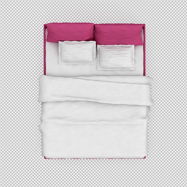 Isometrische bed 3d render