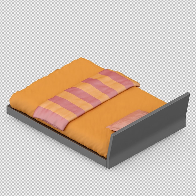 Isometrische Bed 3D render