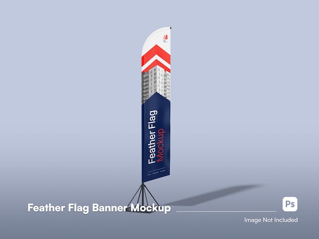 Isometrische feather vlag banner 3d geïsoleerde mockup