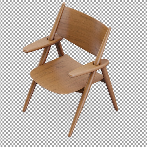 Isometrische houten stoel