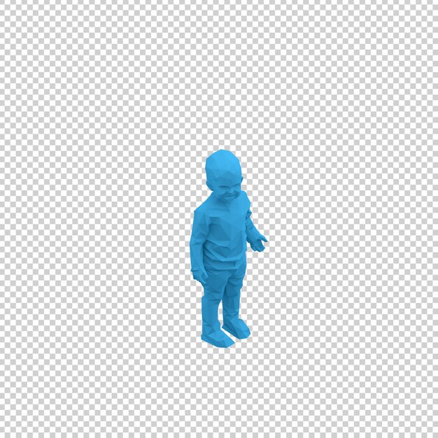 PSD isometrische jongen 3d render