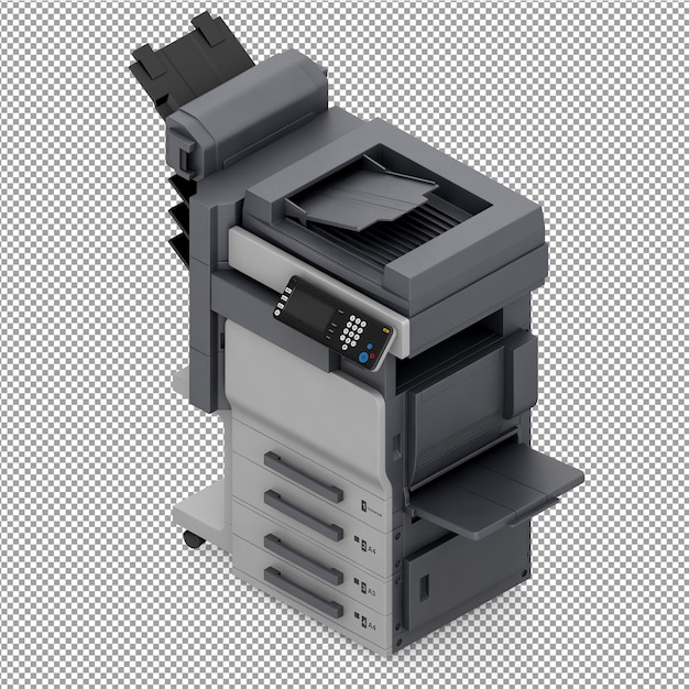 Isometrische kantoorapparatuur 3D Render