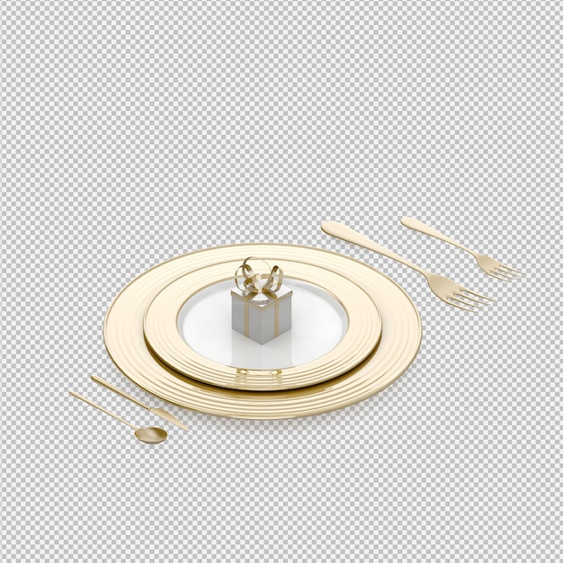 Isometrische keukenaccessoires 3D render