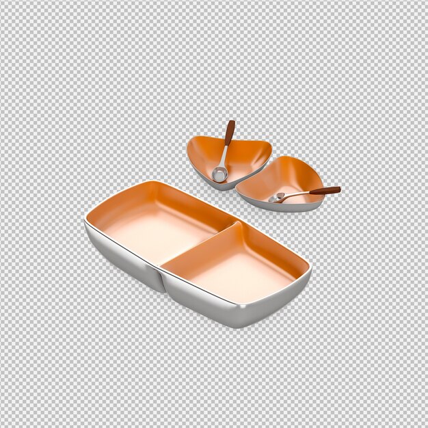 Isometrische keukengerei 3D render