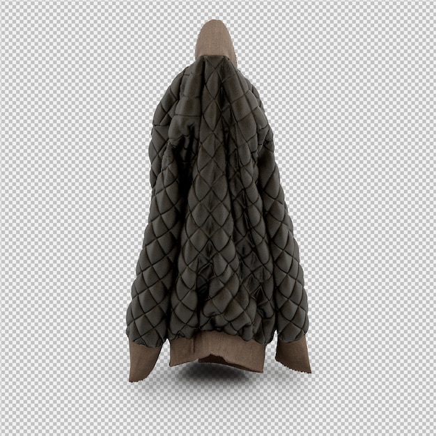 PSD isometrische kleding als 3d geïsoleerd render