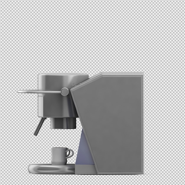 Isometrische koffiemachine 3d render