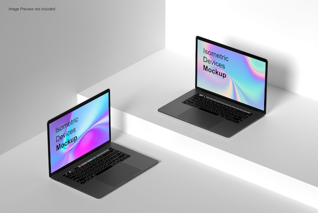 Isometrische laptop mockup