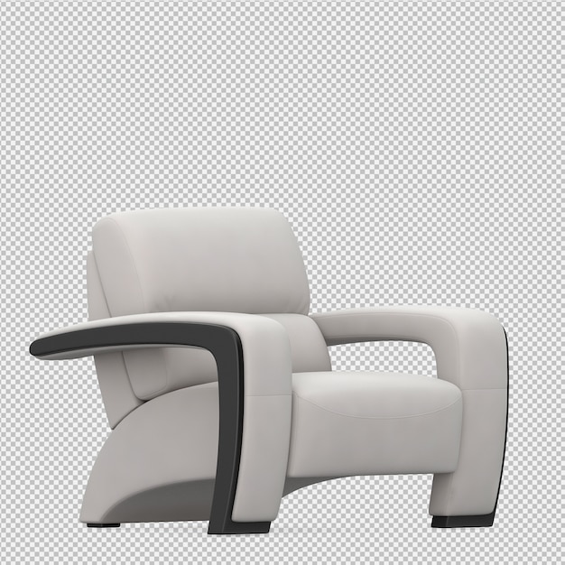 Isometrische leunstoel 3D-rendering