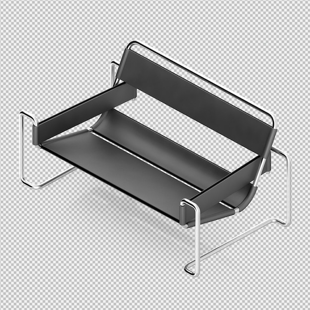 Isometrische leunstoel 3d-rendering