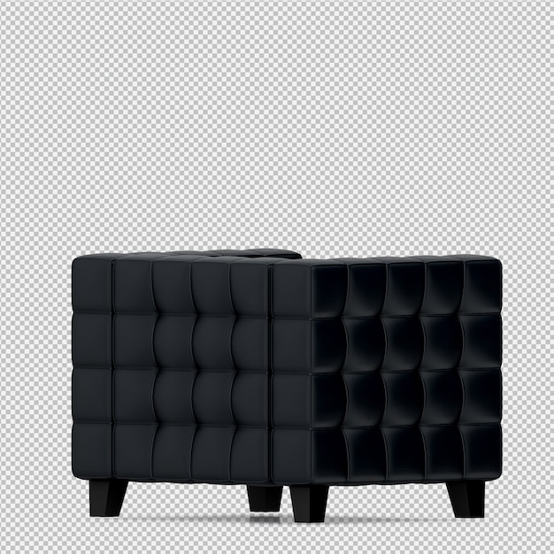 Isometrische leunstoel 3D-rendering