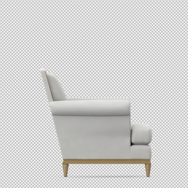 Isometrische leunstoel 3d-rendering
