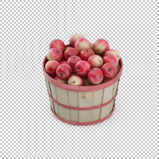 Isometrische mand met appels