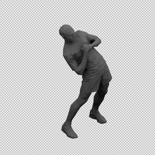 Isometrische mannelijke 3D render