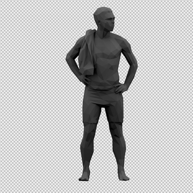 Isometrische mannelijke 3D render