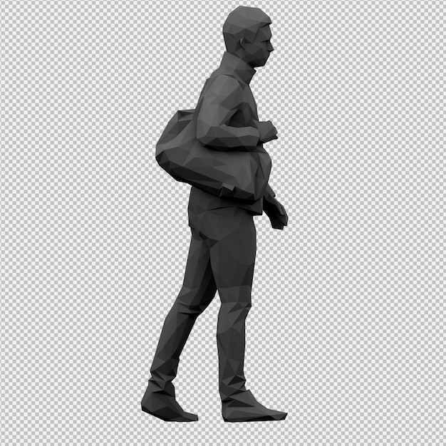 Isometrische mannelijke 3D render