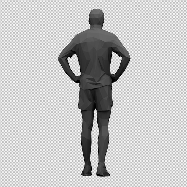 Isometrische mannelijke 3D render
