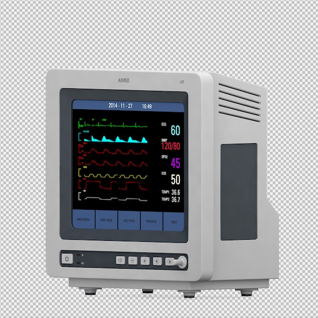 PSD isometrische medische 3d-apparatuur renderen