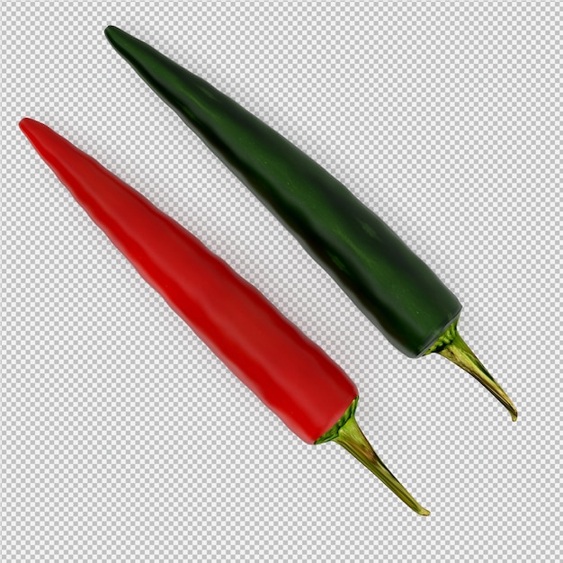 PSD isometrische paprika's 3d render