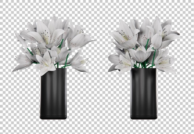 Isometrische plant ingegoten 3d-rendering set