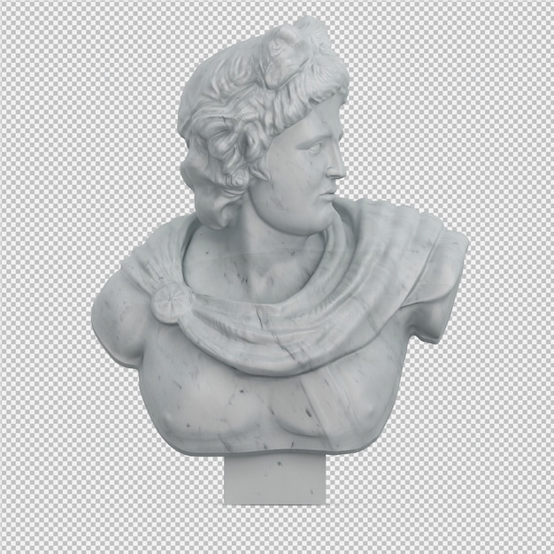Isometrische standbeeld 3D geïsoleerd render