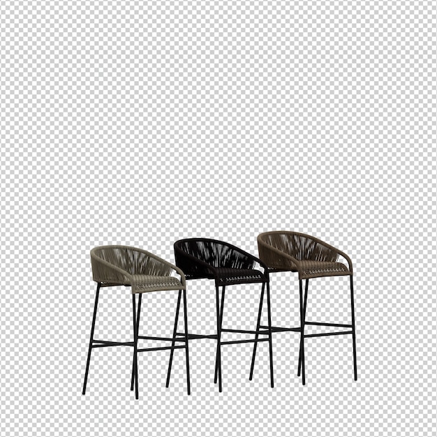 PSD isometrische stoel 3d geïsoleerde rendering