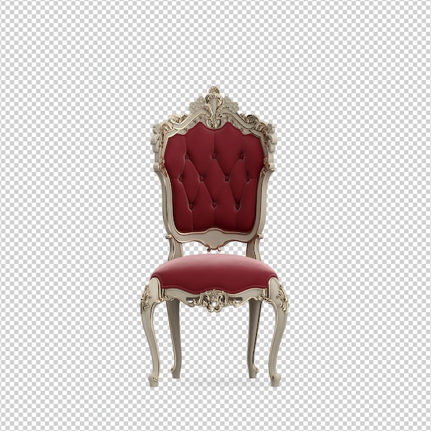 Isometrische stoel 3d geïsoleerde rendering
