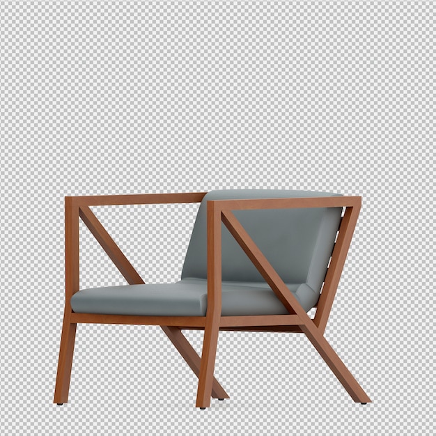 Isometrische stoel 3d render