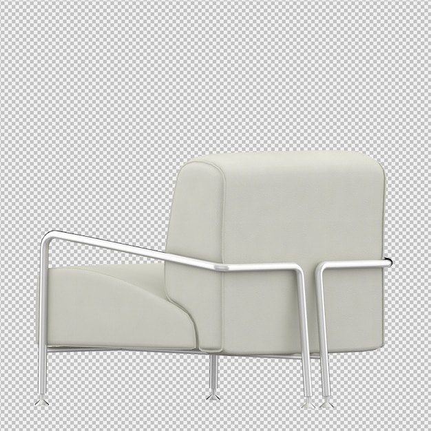 PSD isometrische stoel 3d render