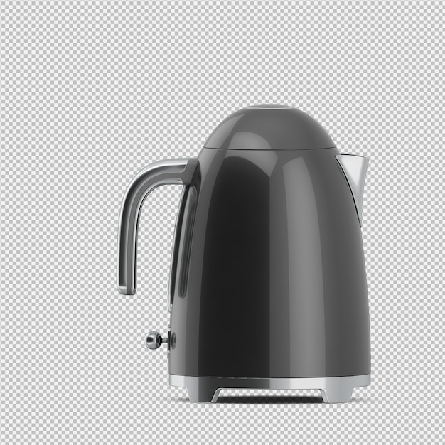 Isometrische theepot 3d render