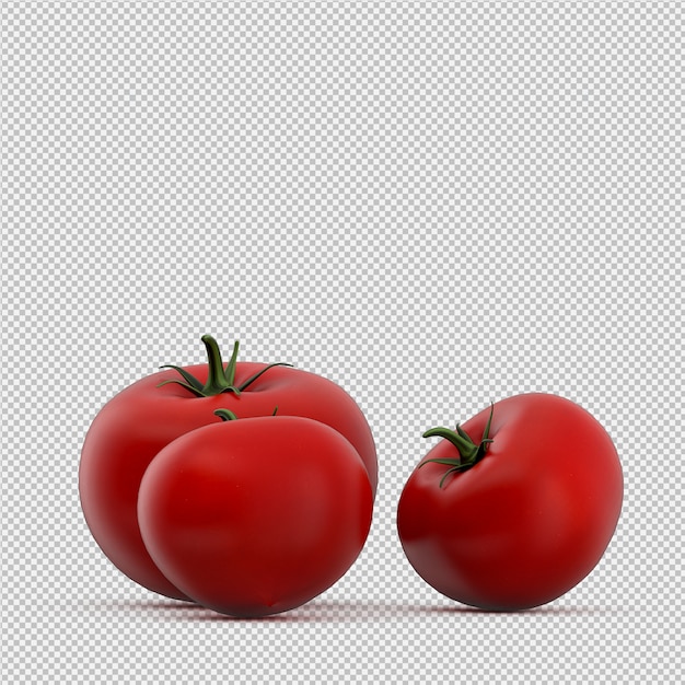 Isometrische tomaten 3d render