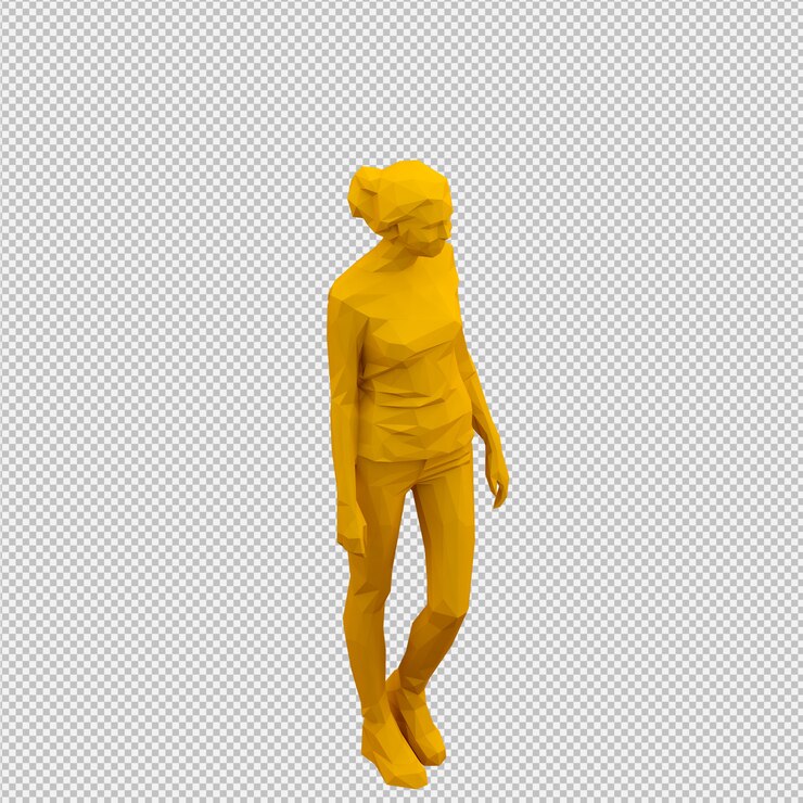 PSD isometrische vrouwelijke 3d render