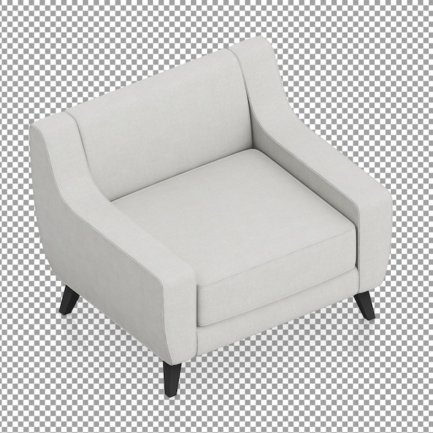 Isometrische witte fauteuil