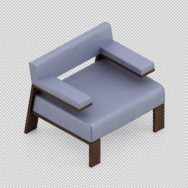 Isometrisk lenestol 3D-rendering