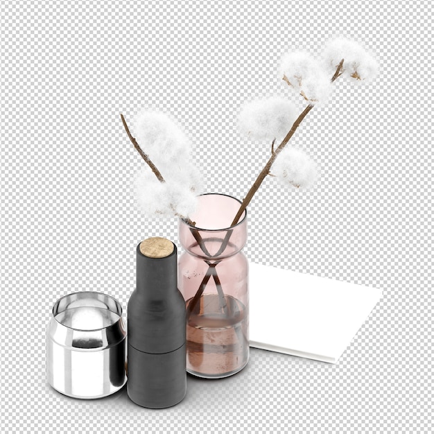 Isometrisk plante, 3D-rendering