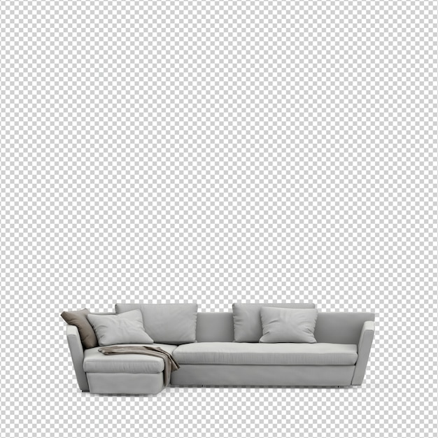 Isometrisk sofa 3D-rendering