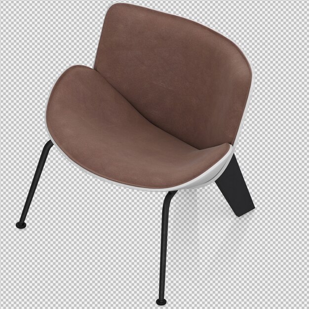 Isometrisk stol 3D isolert 3D-rendering