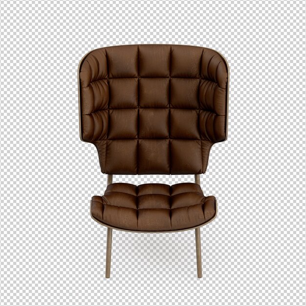 Isometrisk stol 3D-rendering isolert