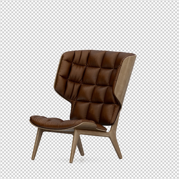 Isometrisk stol 3D-rendering isolert