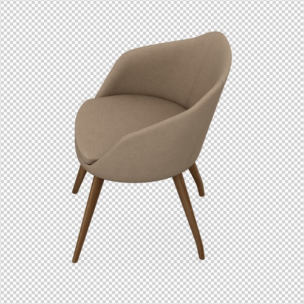 Isometrisk stol 3D-rendering isolert