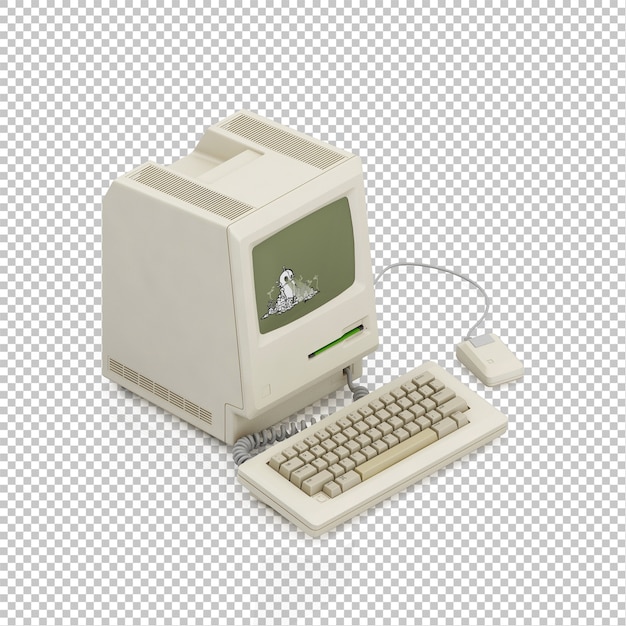 Isometrisk vintage computer