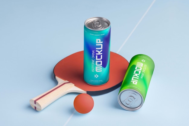 PSD isotonic drink with ping pong paddle