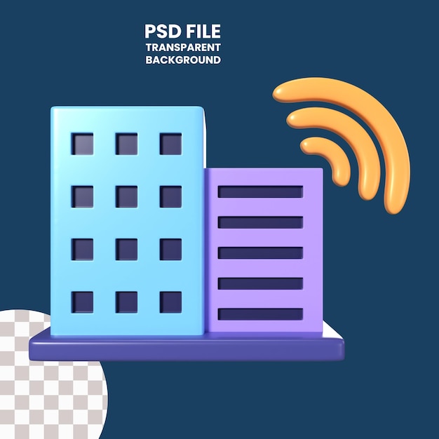 PSD Иконка 3d-иллюстрации интернет-провайдера