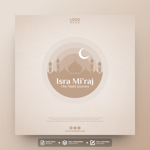 Isra miraj social media post template design