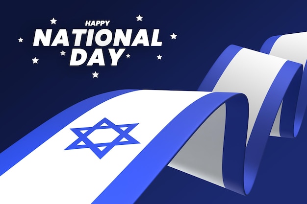 Israel flag design national independence day banner editable text and background