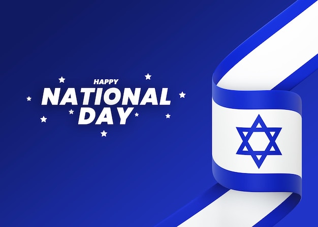 Israel flag design national independence day banner editable text and background