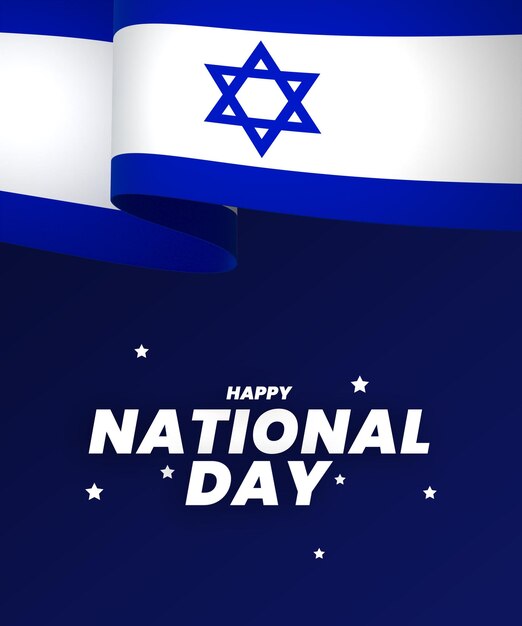 PSD israel flag element design national independence day banner ribbon psd