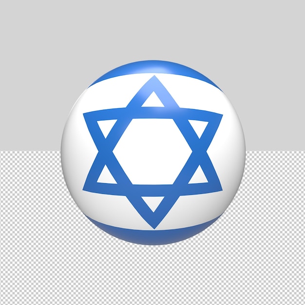 Флаг израиля в сфере 3d рендеринга